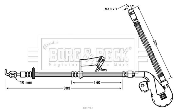 BORG & BECK Bremžu šļūtene BBH7763